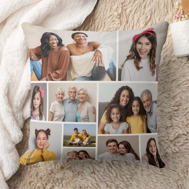 Create Your Own 10 Photo Collage  Cushion (Blanket)