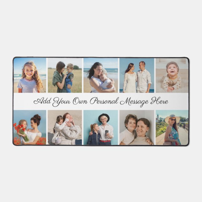 Create Your Own 10 Photo Collage Desk Mat (Front)