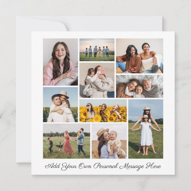 Create Your Own 10 Photo Collage Greeting Card (Front)
