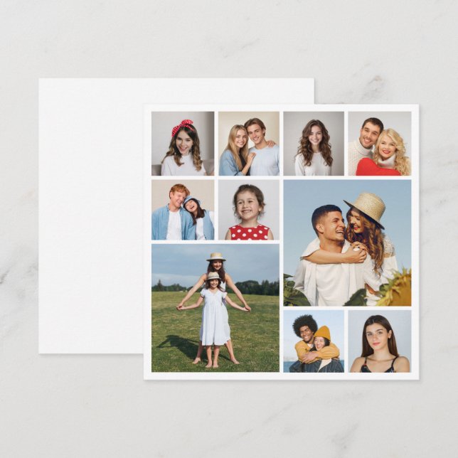 Create Your Own 10 Photo Collage Greeting Card (Front/Back)