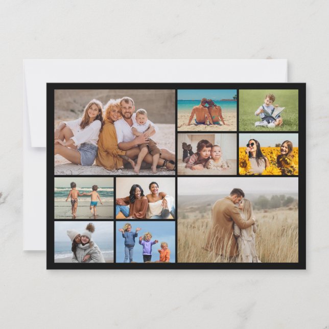 Create Your Own 10 Photo Collage Greeting Card (Front)