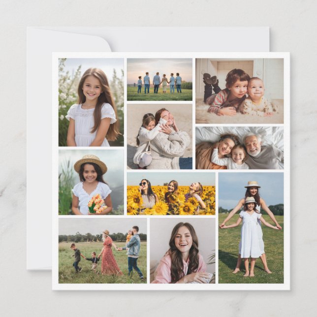 Create Your Own 10 Photo Collage Greeting Card (Front)