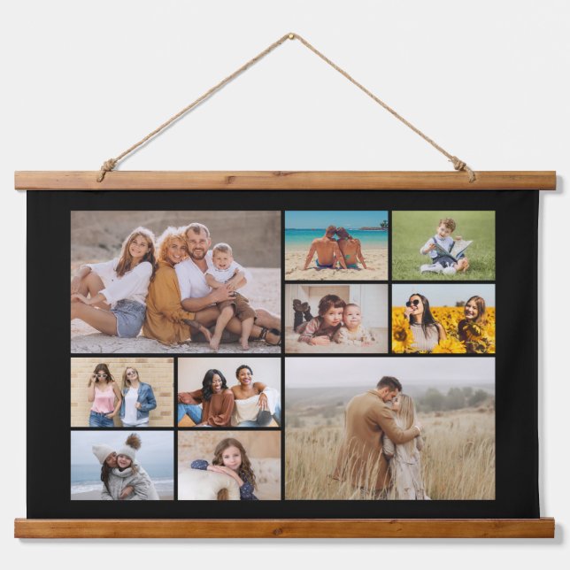Create Your Own 10 Photo Collage Hanging Tapestry (Front)