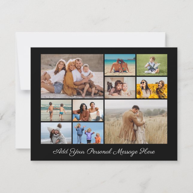 Create Your Own 10 Photo Collage Holiday Card (Front)