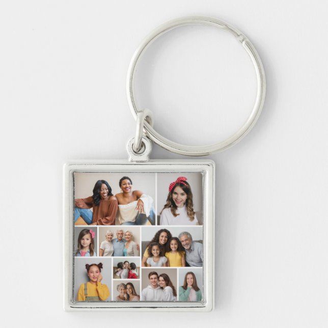 Create Your Own 10 Photo Collage Key Ring (Front)
