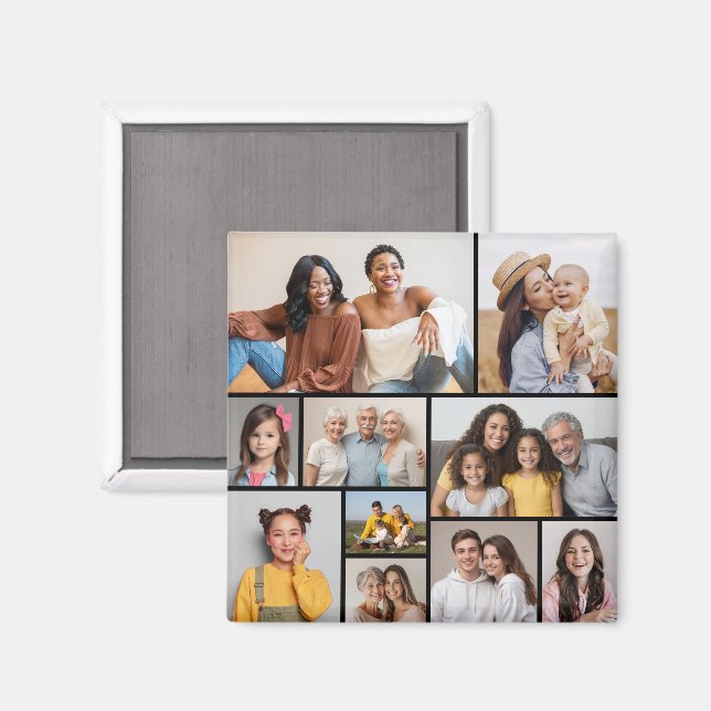 Create Your Own 10 Photo Collage Magnet (Front/Back)