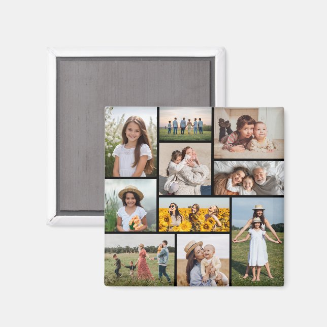 Create Your Own 10 Photo Collage Magnet (Front/Back)