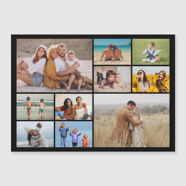 Create Your Own 10 Photo Collage Magnetic Card (Front)