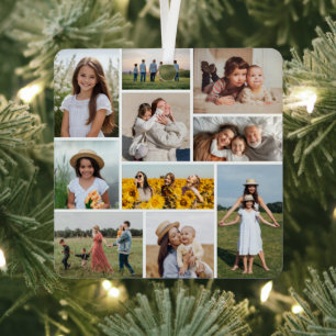 Create Your Own 10 Photo Collage Metal Tree Decoration