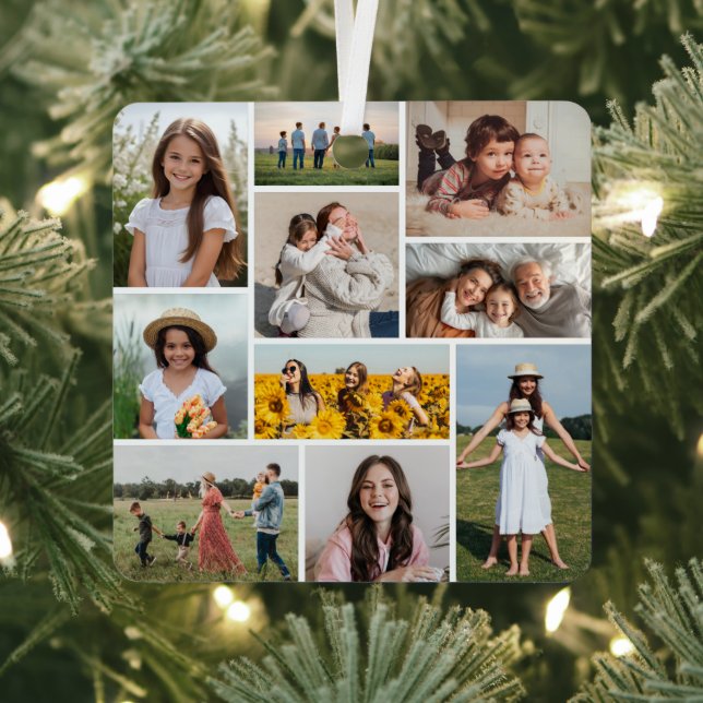 Create Your Own 10 Photo Collage Metal Tree Decoration (Insitu)
