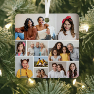 Create Your Own 10 Photo Collage Metal Tree Decoration