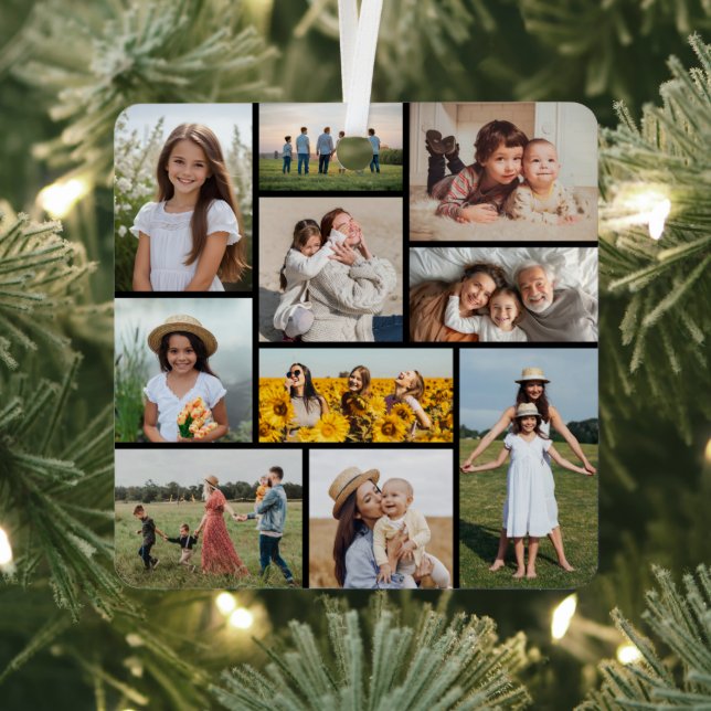 Create Your Own 10 Photo Collage Metal Tree Decoration (Insitu)