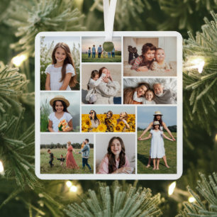 Create Your Own 10 Photo Collage Metal Tree Decoration