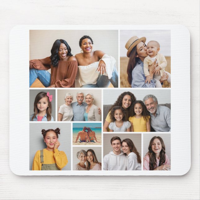 Create Your Own 10 Photo Collage Mouse Mat (Front)