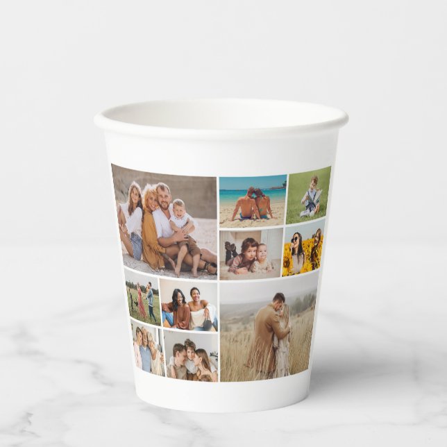 Create Your Own 10 Photo Collage Paper Cups (Front)