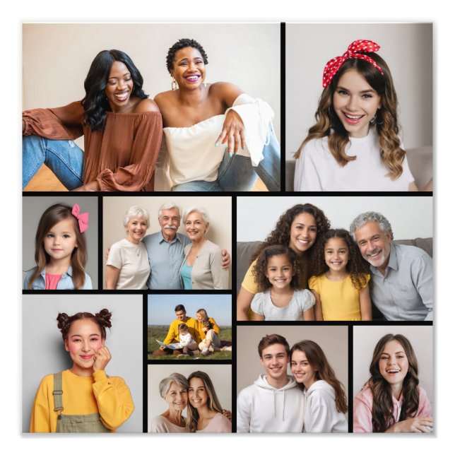 Create Your Own 10 Photo Collage Photo Enlargement Print (Front)