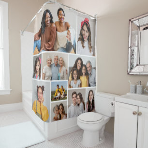 Create Your Own 10 Photo Collage Shower Curtain