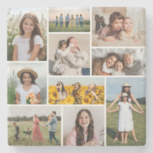 Create Your Own 10 Photo Collage Stone Coaster