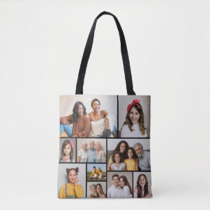 Create Your Own 10 Photo Collage Tote Bag