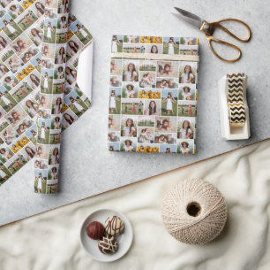 Create Your Own 10 Photo Collage Wrapping Paper