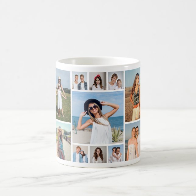 Create Your Own 11 Photo Collage Coffee Mug (Center)