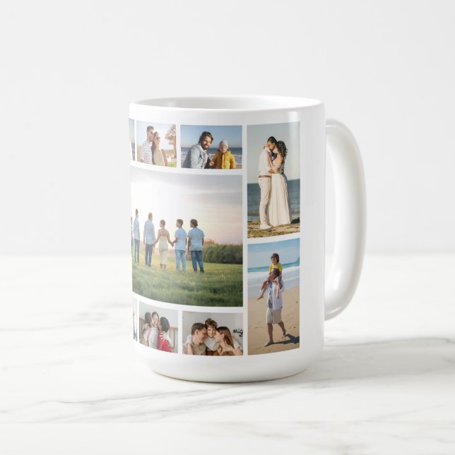 Create Your Own 11 Photo Collage Coffee Mug (Front Right)