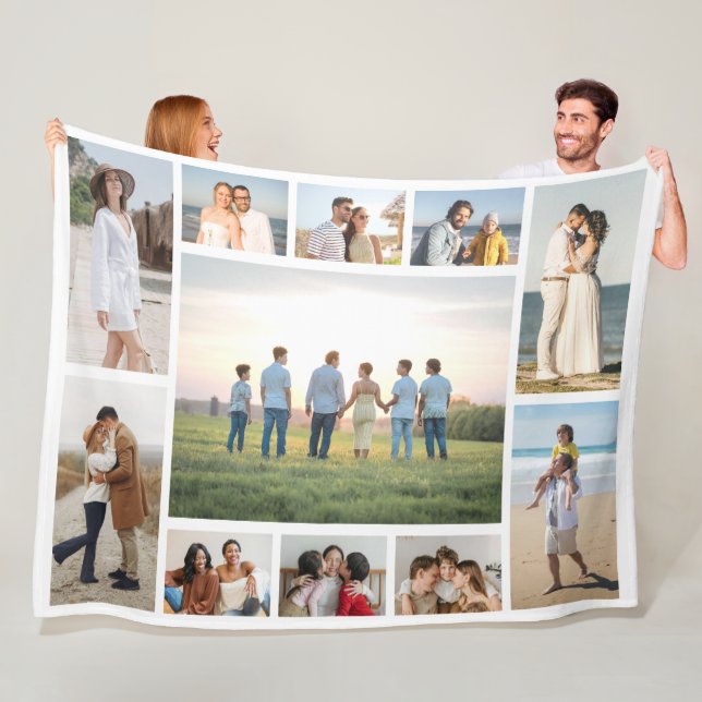 Create Your Own 11 Photo Collage  Fleece Blanket (In Situ)