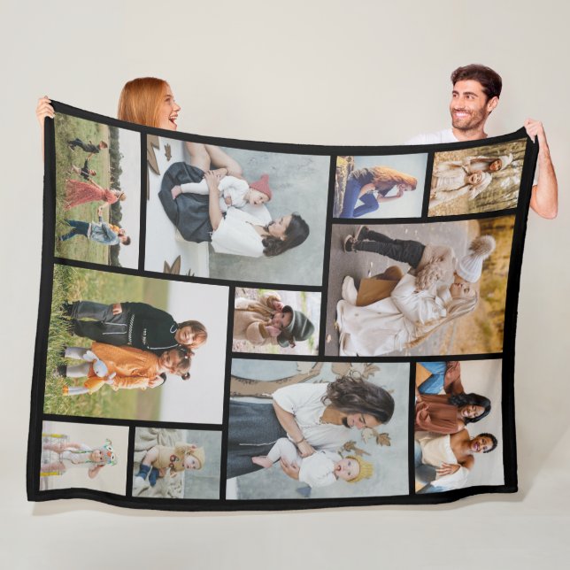 Create Your Own 11 Photo Collage Fleece Blanket (In Situ)