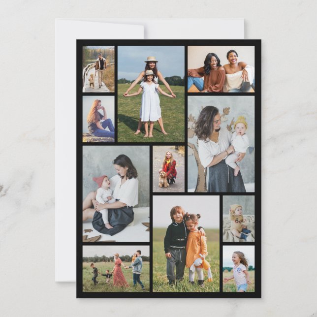 Create Your Own 11 Photo Collage Greeting Card (Front)