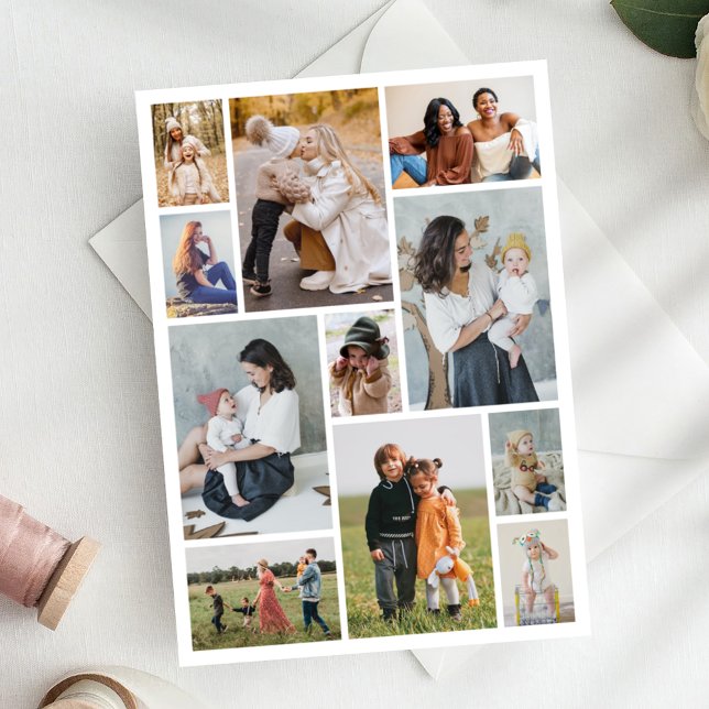 Create Your Own 11 Photo Collage Greeting  Card (11 Photo Collage Greeting Card)