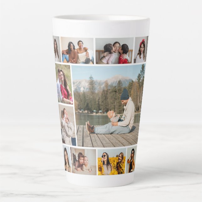 Create Your Own  11 Photo Collage Latte Mug (Front)