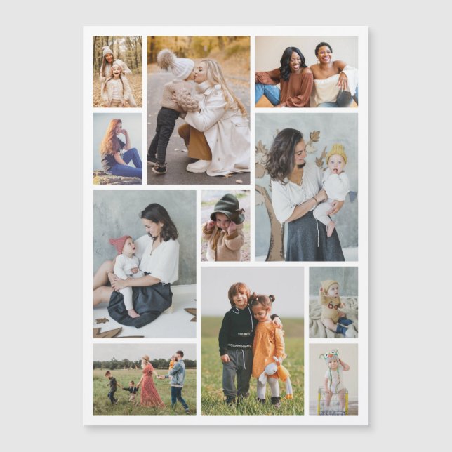 Create Your Own 11 Photo Collage Magnetic Card (Front)