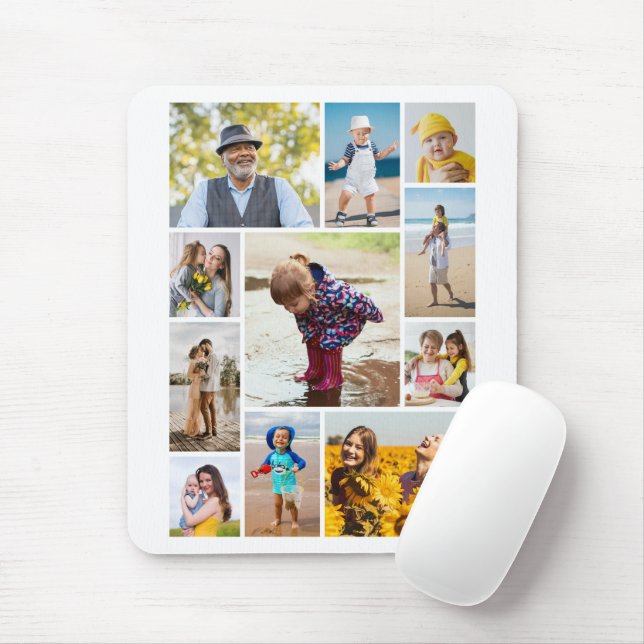 Create Your Own 11 Photo Collage Mouse Mat (With Mouse)