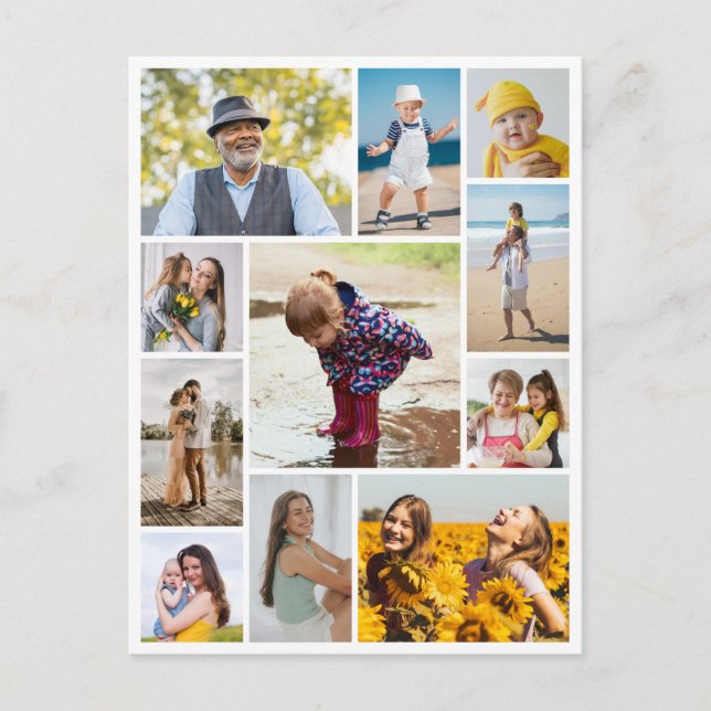 Create Your Own 11 Photo Collage Postcard (Front)