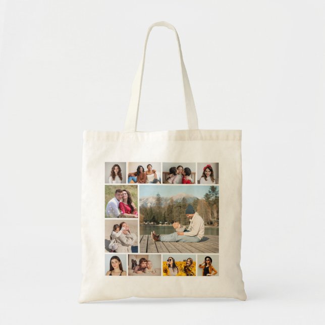 Create Your Own  11 Photo Collage Tote Bag (Front)