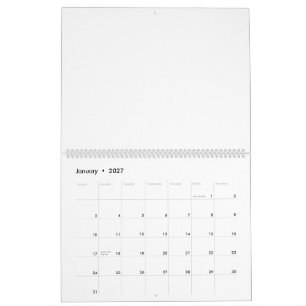 Create Your Own 11" x 14.25" Two Page Large White Calendar