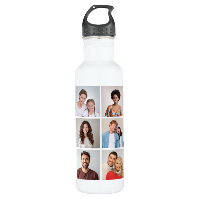 Create Your Own 12 Photo Collage 710 Ml Water Bottle (Front)
