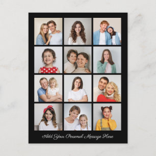 Create Your Own 12 Photo Collage Add Your Greeting Postcard