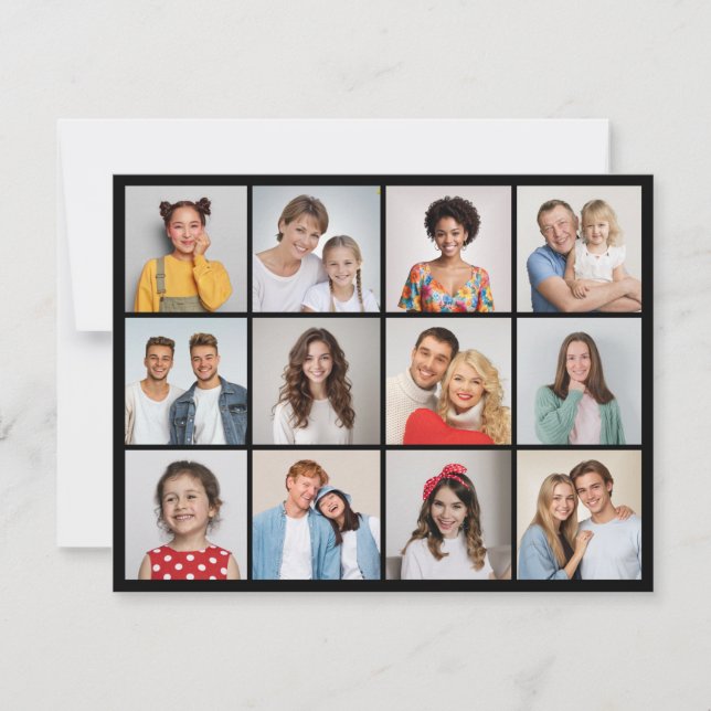 Create Your Own 12 Photo Collage Card (Front)