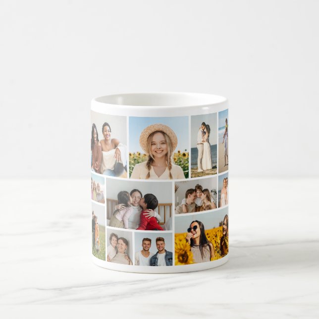 Create Your Own 12 Photo Collage  Coffee Mug (Center)