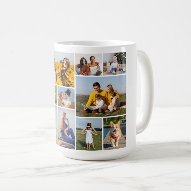 Create Your Own 12 Photo Collage Coffee Mug (Front Right)