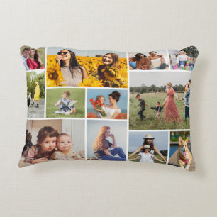 Create Your Own 12 Photo Collage Decorative Cushion