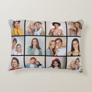 Create Your Own 12 Photo Collage Decorative Cushion
