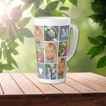 Create Your Own 12 Photo Collage Family Monogram Latte Mug<br><div class="desc">A modern 12 photo collage latte mug personalised with your family name and monogram initial. The Family is everything quote makes this a special keepsake mug.</div>