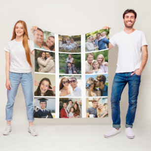 Create your Own 12 Photo Collage Fleece Blanket