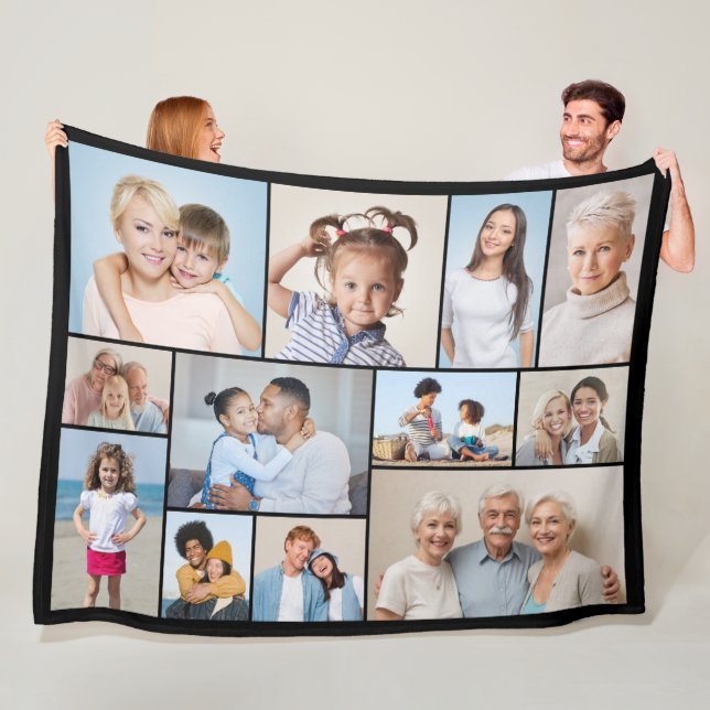 Create Your Own 12 Photo Collage Fleece Blanket (In Situ)