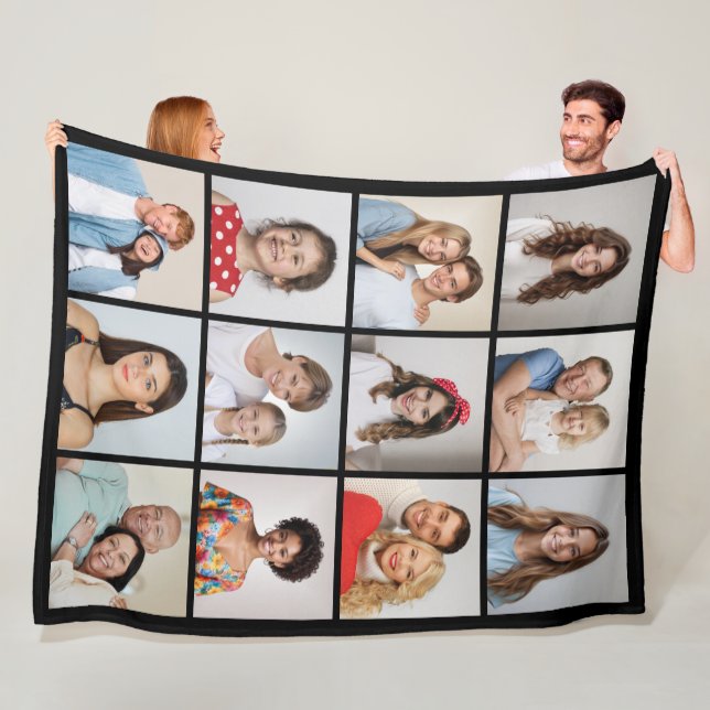 Create Your Own 12 Photo Collage Fleece Blanket (In Situ)