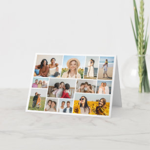 Create Your Own 12 Photo Collage Folded Greeting Card