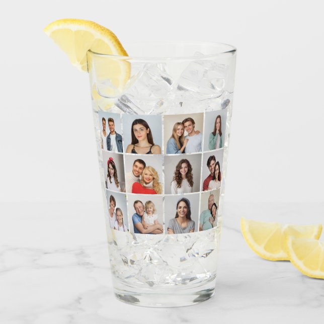 Create Your Own 12 Photo Collage Glass (Front Ice)