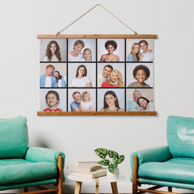 Create Your Own 12 Photo Collage Hanging Tapestry (Living Room)